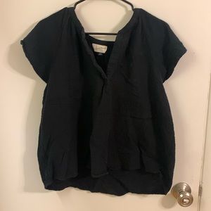 Black vneck short sleeve boxy cropped Universal Thread blouse